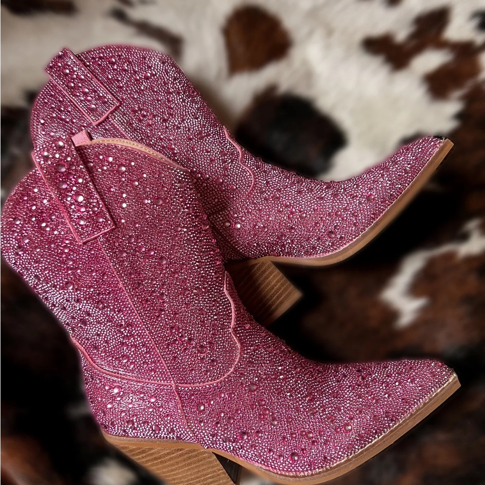 Pink Rhinestone Western Boots - Picture 9 of 10